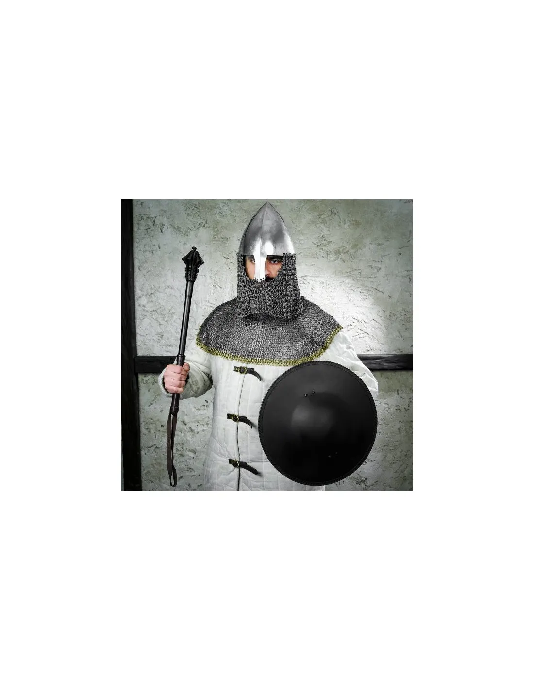 Escudo medieval funcional redondo para esgrima histórica