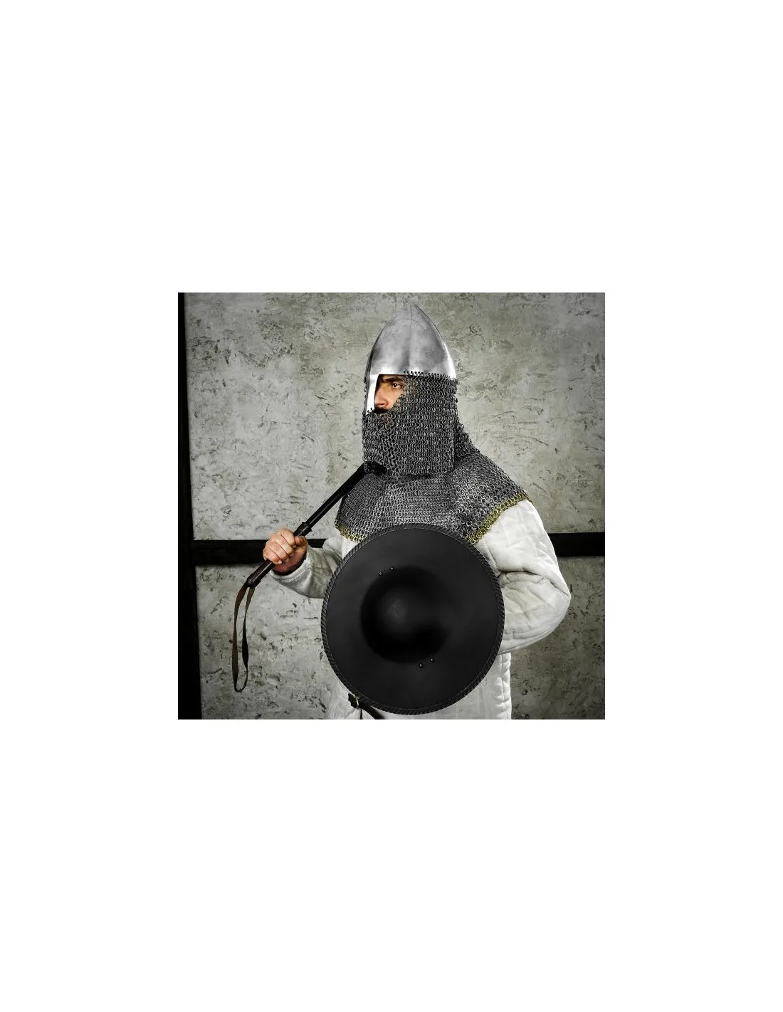 Escudo medieval funcional redondo para esgrima histórica