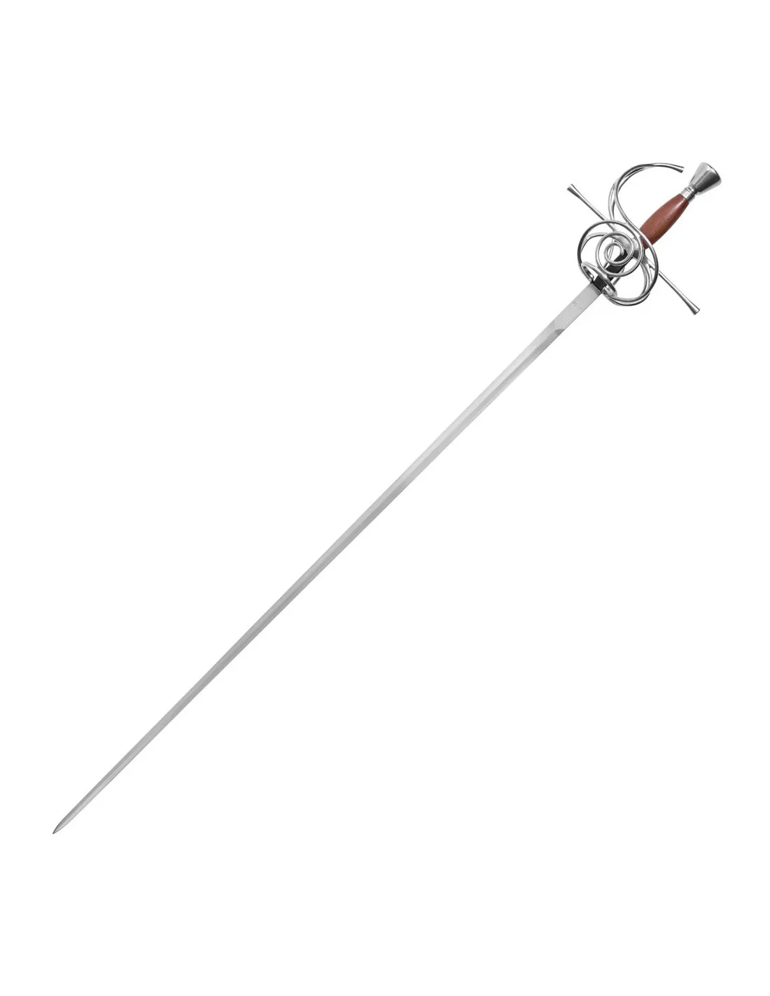 Espada Rapiera funcional, empuñadura madera