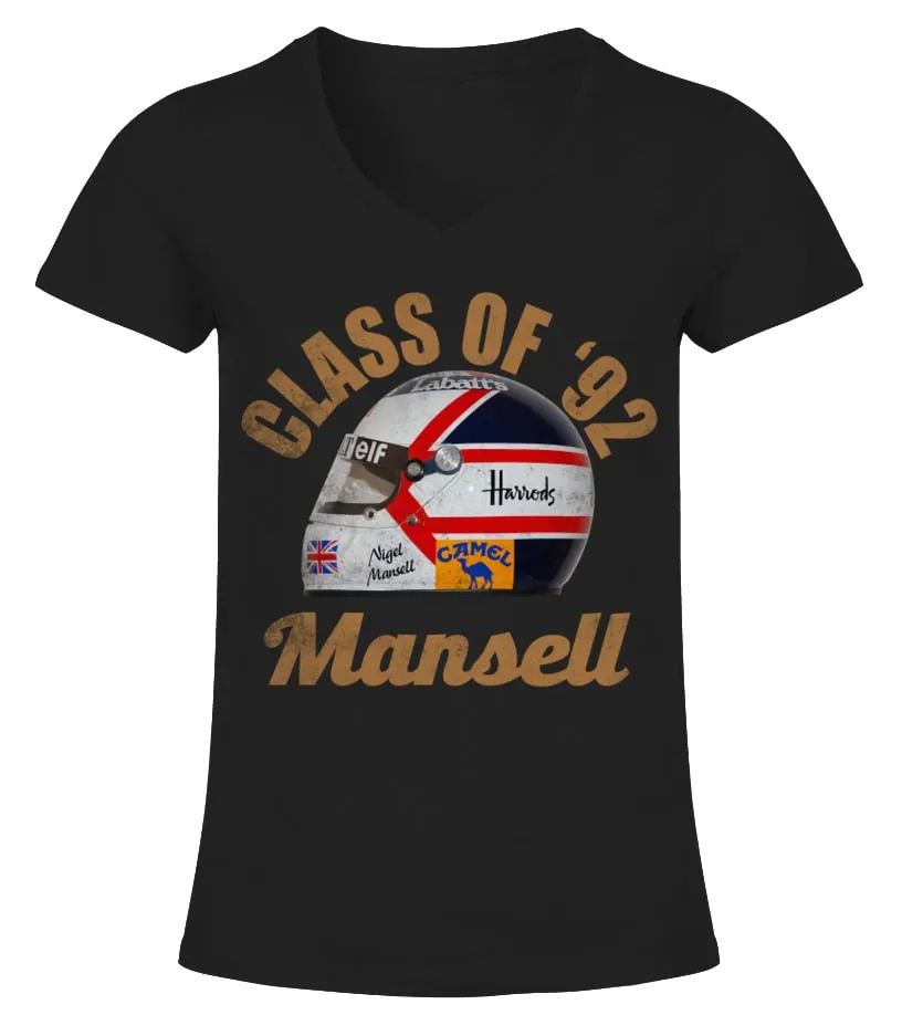 F1DR71017BK.NIGEL MANSELL 5 CAMISETA CUELLO PICO MUJER