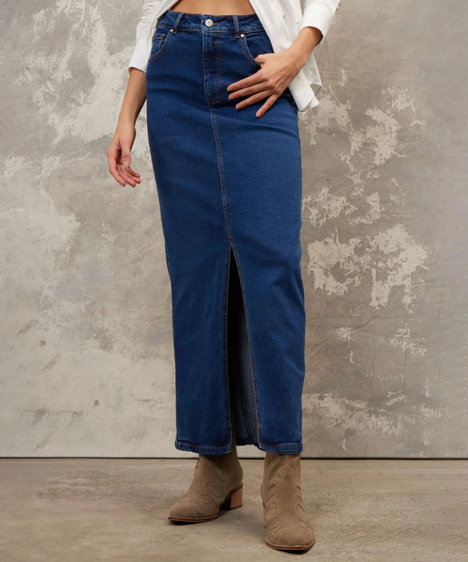 FALDA MAXI EN DENIM