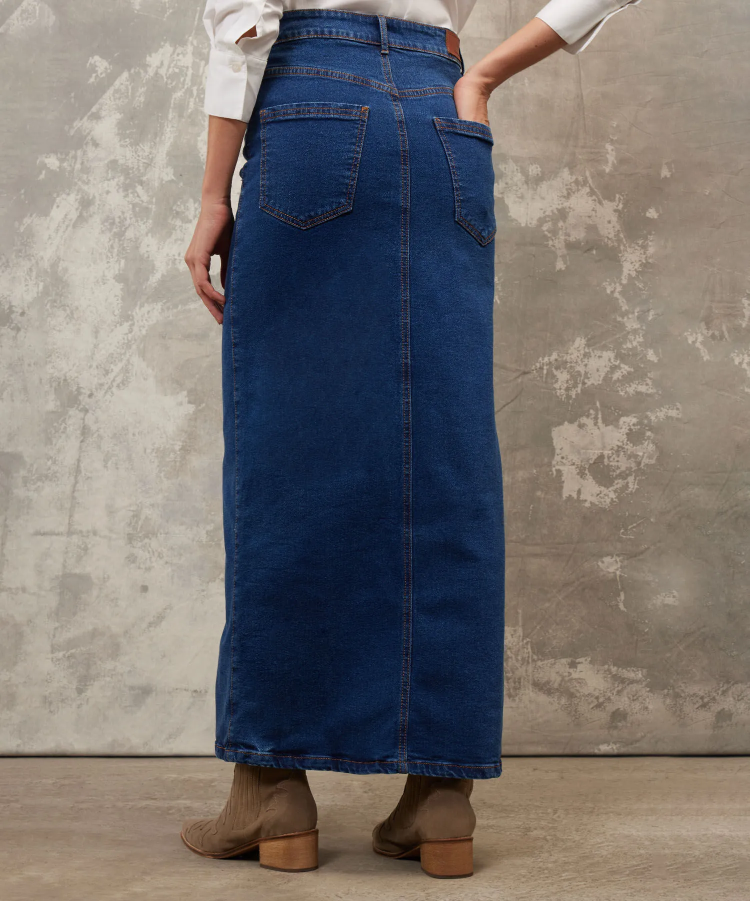 FALDA MAXI EN DENIM