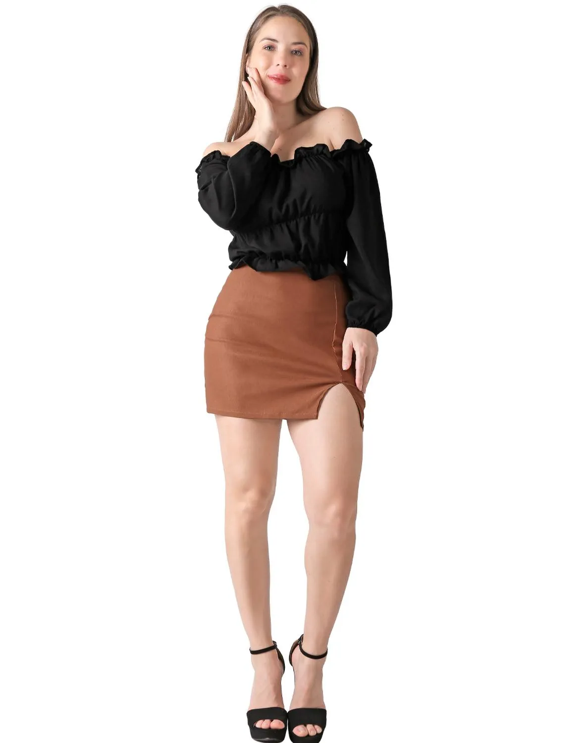 Falda Mujer Café Stfashion 79305024