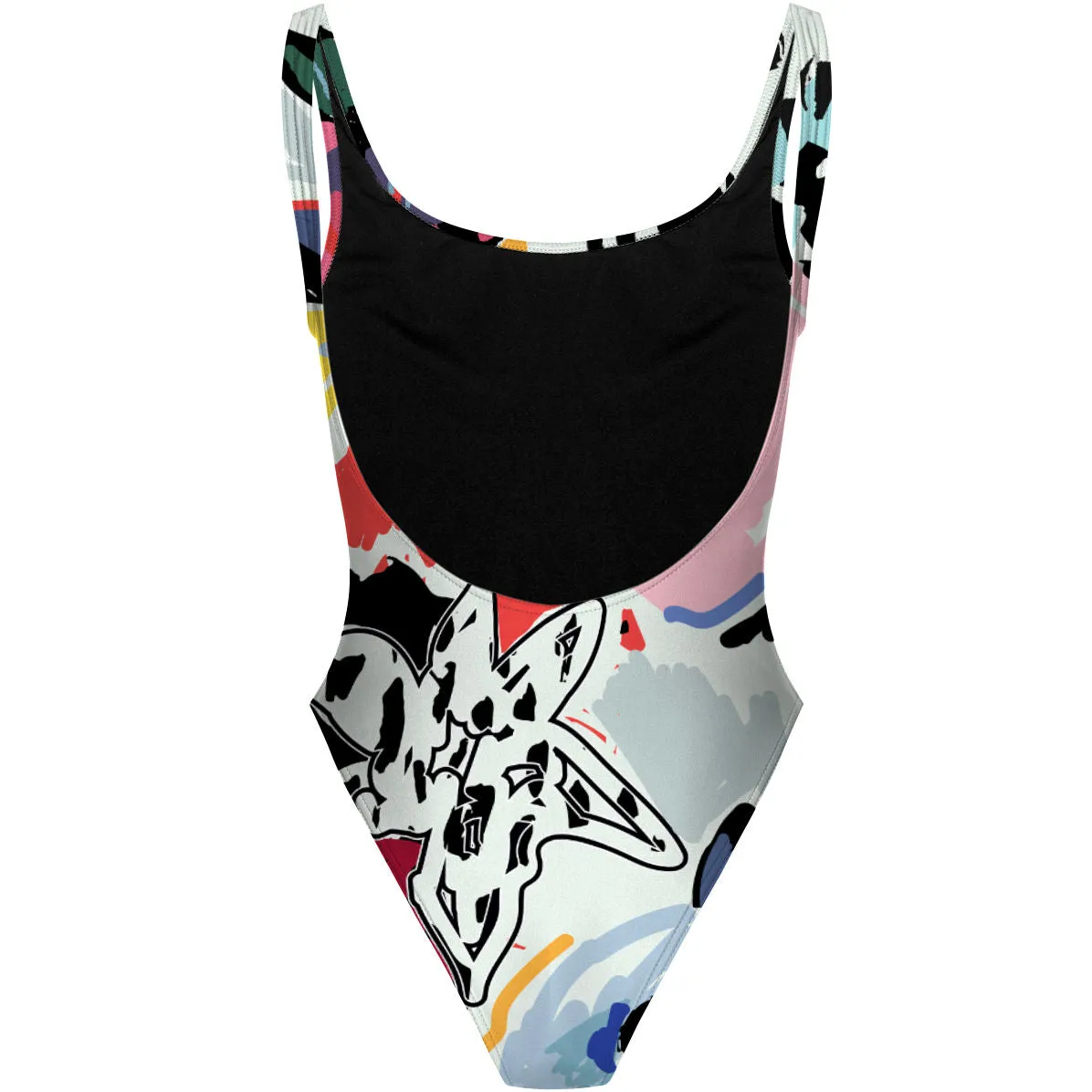 FLORAL SPLASH  HIGH HIP ONE PIECE SWIMSUIT