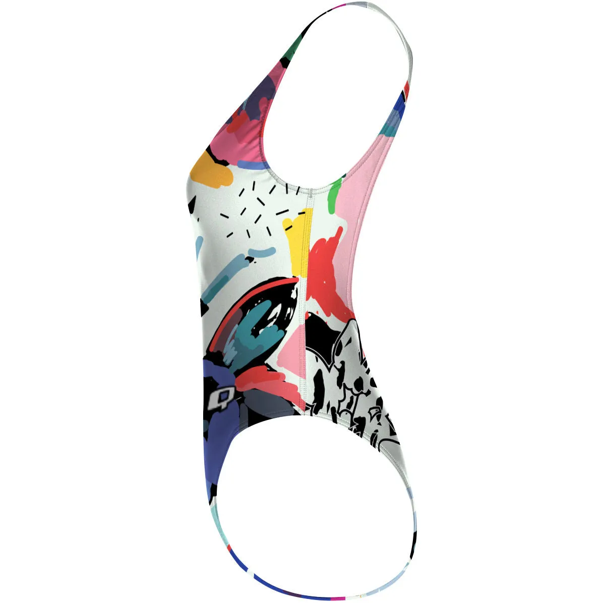 FLORAL SPLASH  HIGH HIP ONE PIECE SWIMSUIT
