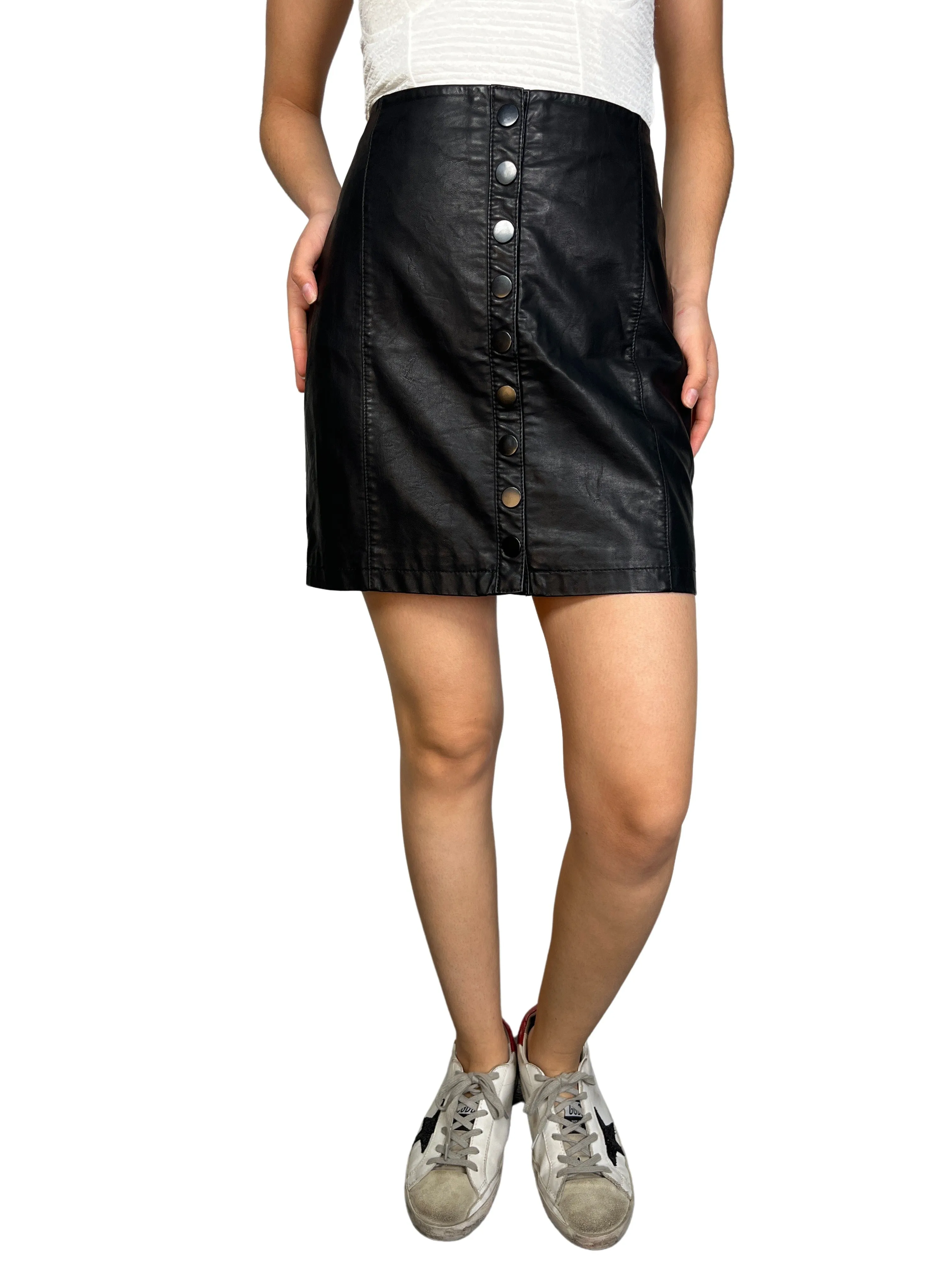 FREE PEOPLE Falda Ecocuero