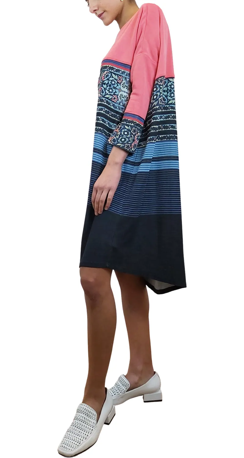 FREE PEOPLE Vestido Túnica Floral Rayas