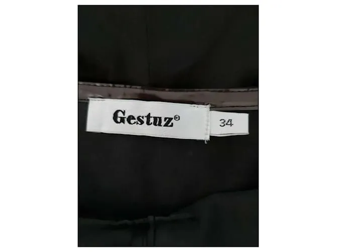 Gestuz Vestido de raso sin tirantes Negro 