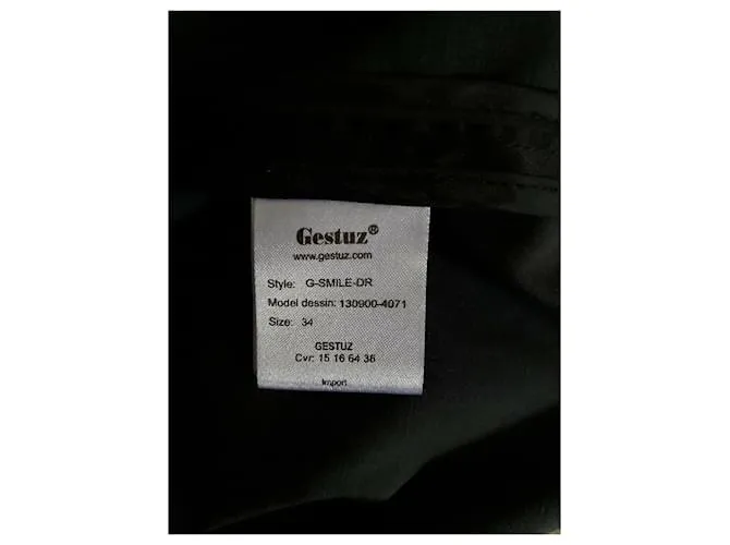 Gestuz Vestido de raso sin tirantes Negro 