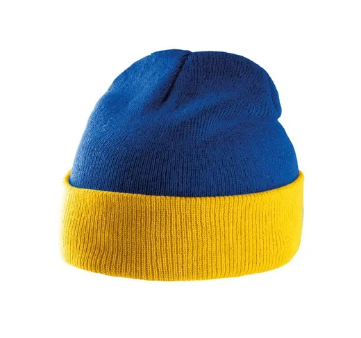 GORRO BICOLOR CON DOBLADILLO
