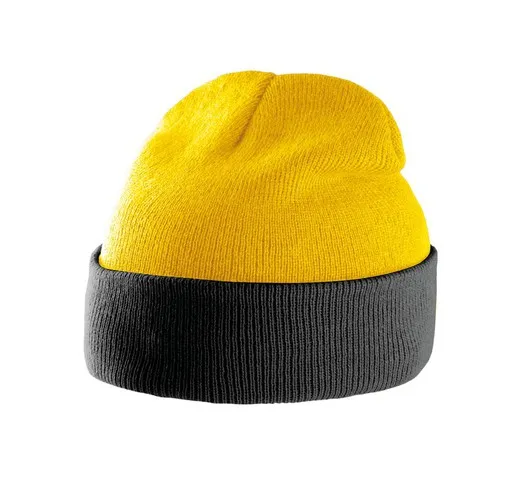 GORRO BICOLOR CON DOBLADILLO