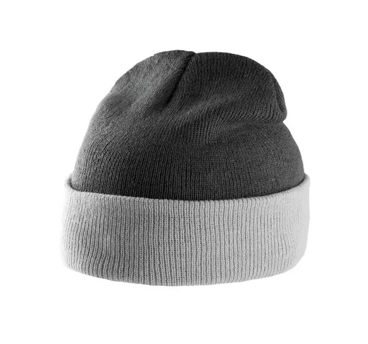 GORRO BICOLOR CON DOBLADILLO