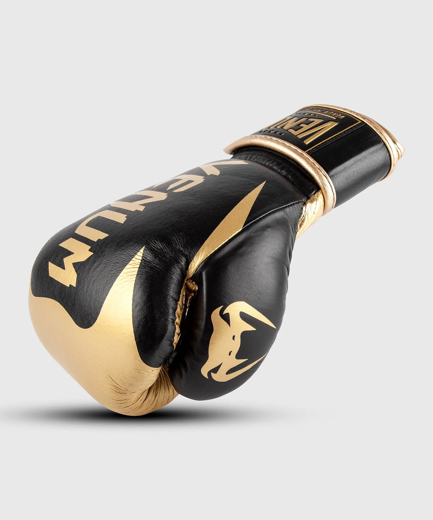 GUANTES DE BOXEO PROFESIONAL VENUM HAMMER – VELCRO  NEGRO/ORO