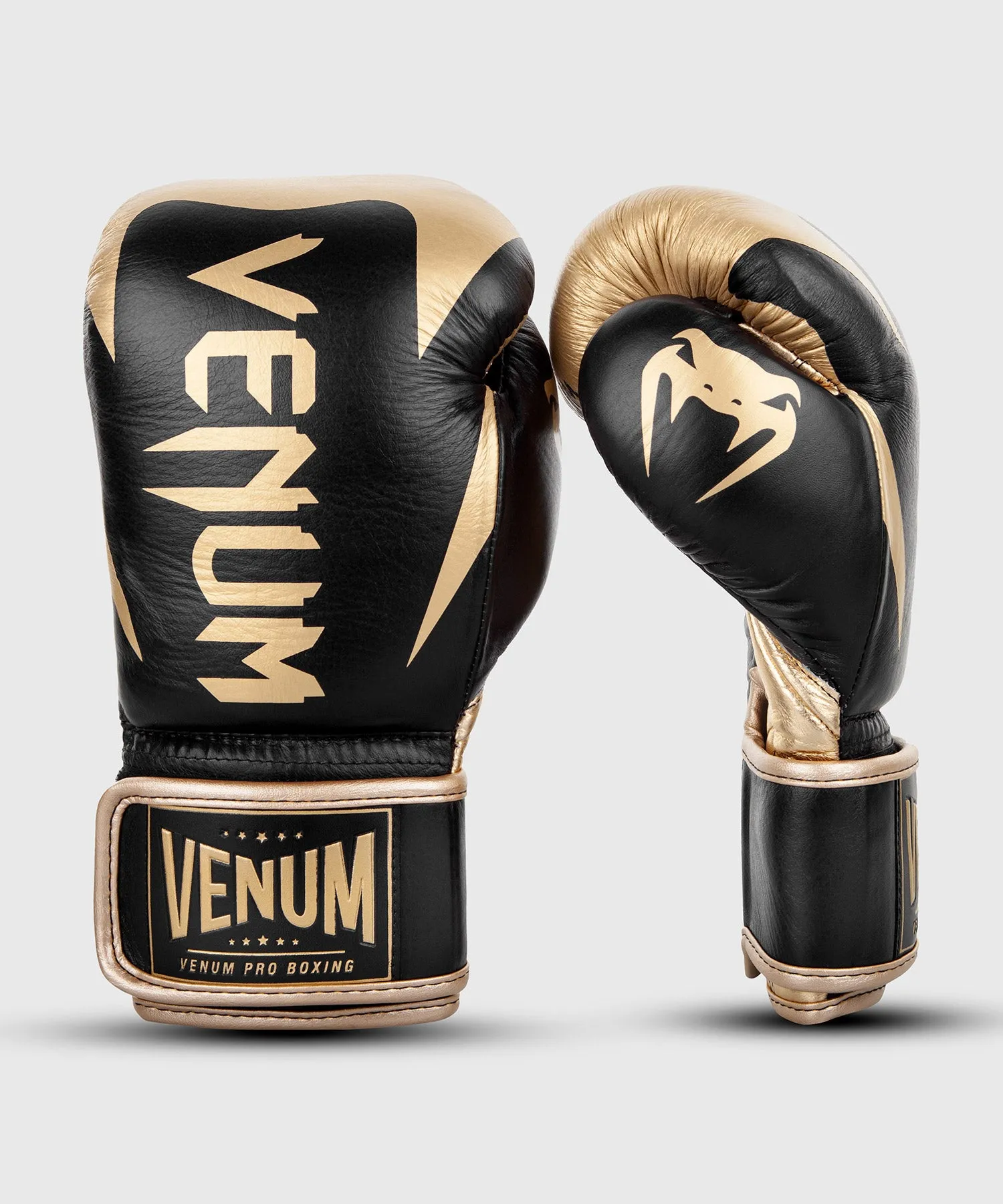 GUANTES DE BOXEO PROFESIONAL VENUM HAMMER – VELCRO  NEGRO/ORO