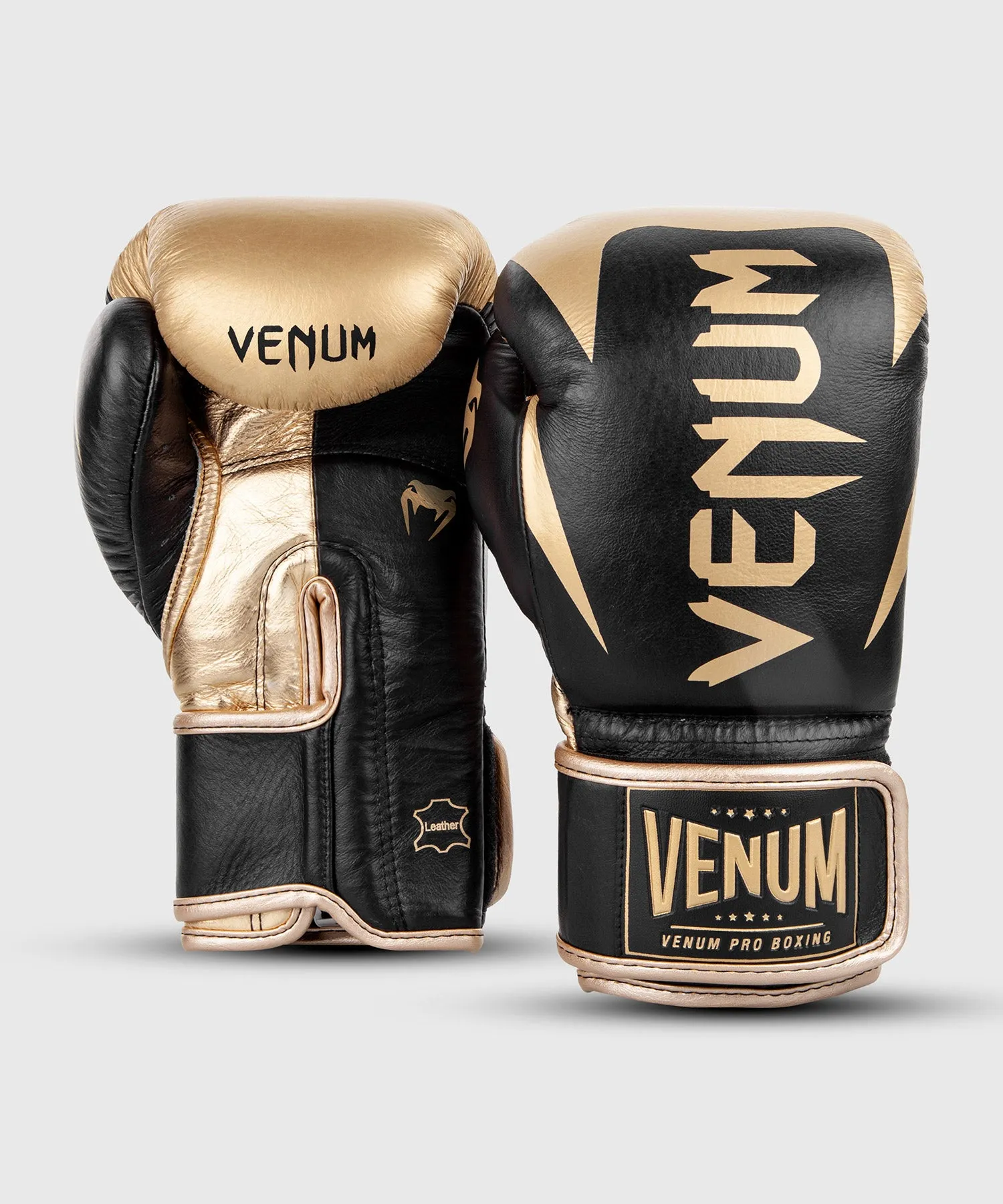 GUANTES DE BOXEO PROFESIONAL VENUM HAMMER – VELCRO  NEGRO/ORO
