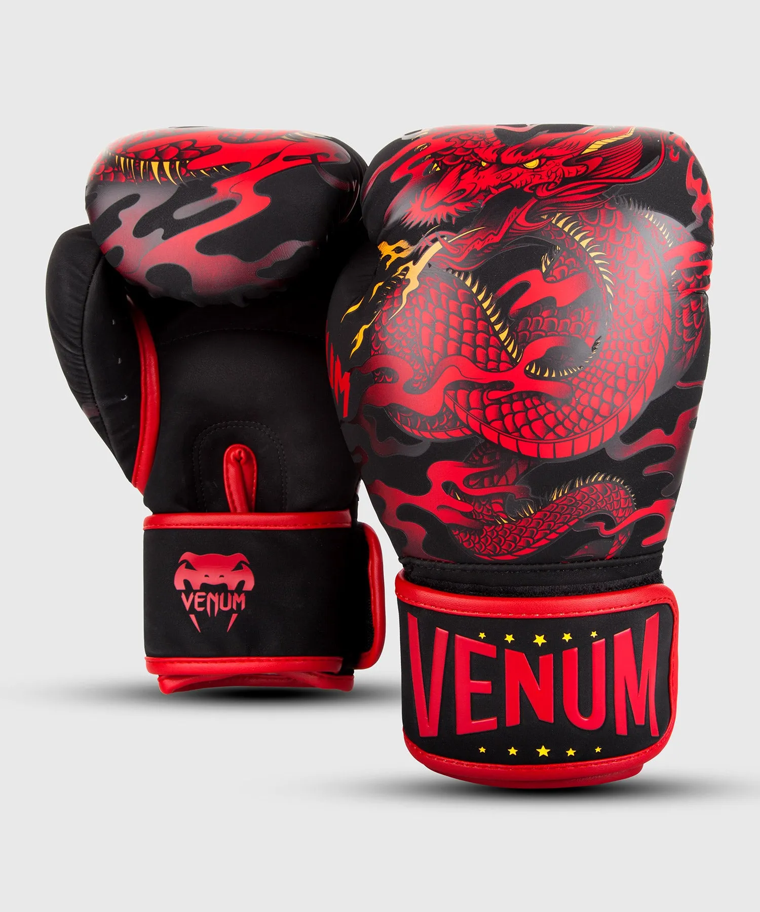 GUANTES DE BOXEO VENUM DRAGON'S FLIGHT  NEGRO/ROJO  EXCLUSIVIDAD