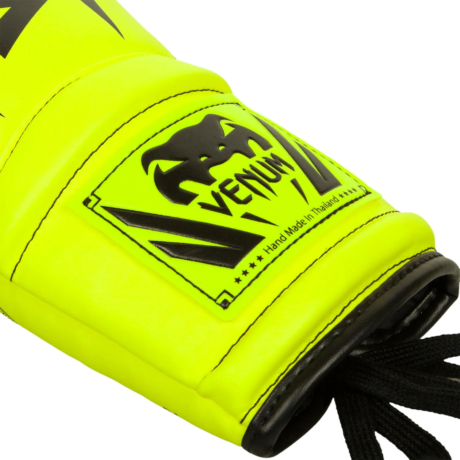 GUANTES DE BOXEO VENUM ELITE  CON CORDONES  AMARILLO FLUO