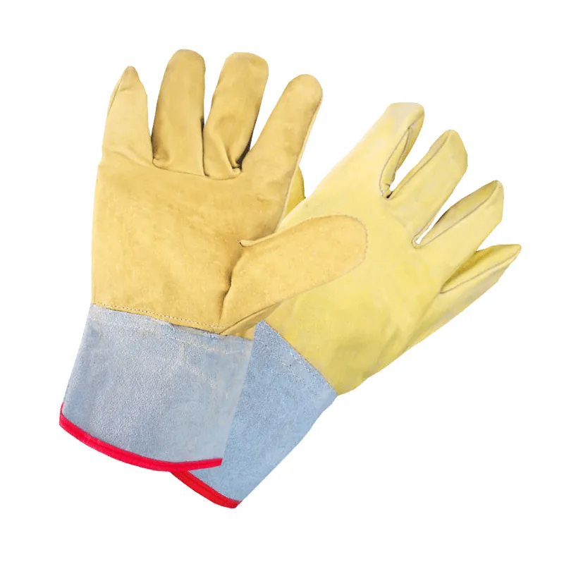 GUANTES DE VAQUETA AMARILLO AMERICANO PUÑO CORTO