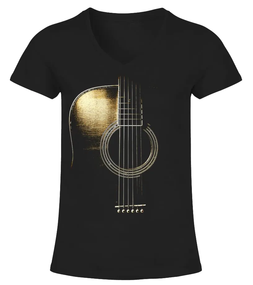 Guitar shadow 06 Camiseta cuello pico Mujer