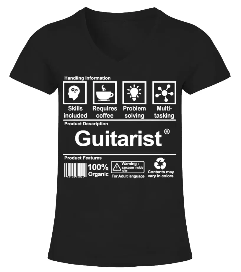 GUITARIST Camiseta cuello pico Mujer