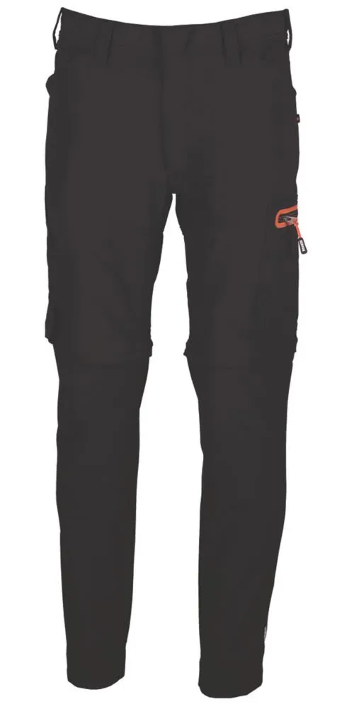 Herock Tornado, pantalón con pernera desmontable de cremallera, negro (cintura 34
