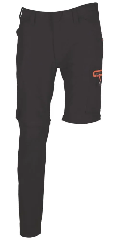 Herock Tornado, pantalón con pernera desmontable de cremallera, negro (cintura 34