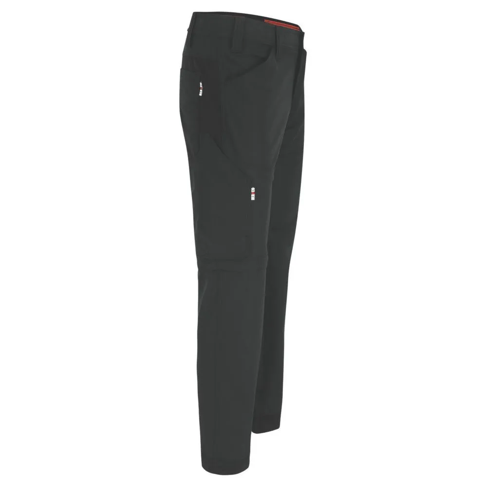Herock Tornado, pantalón con pernera desmontable de cremallera, negro (cintura 34