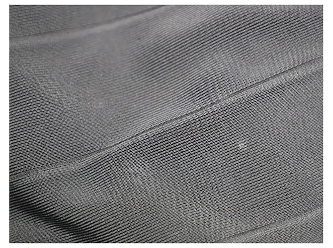Herve Leger Icon espalda abierta vendaje vestido largo en rayón negro 