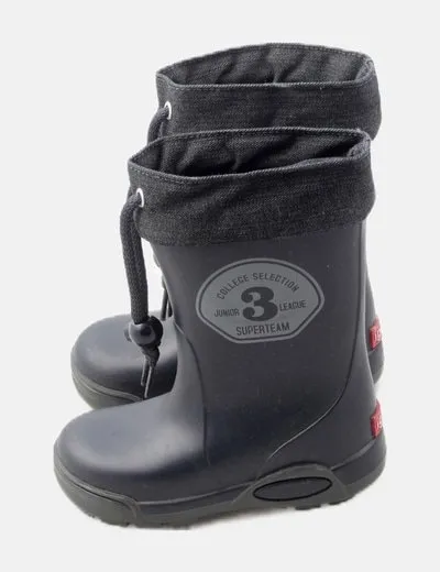 Igor Bota de agua azul marino detalle denim