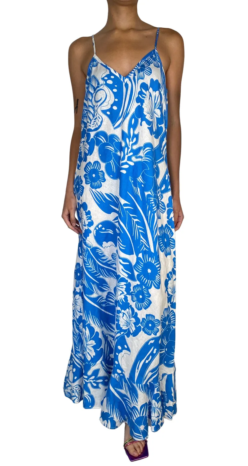 JAZMIN CHEBAR Vestido Lino Floral