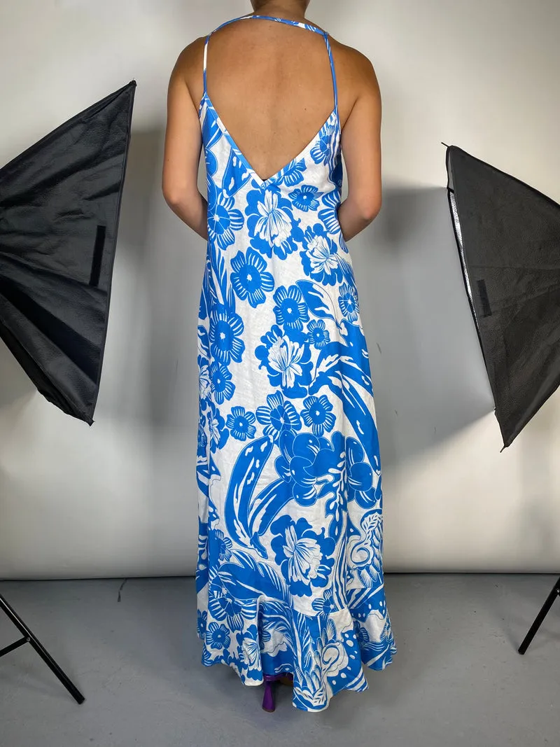 JAZMIN CHEBAR Vestido Lino Floral