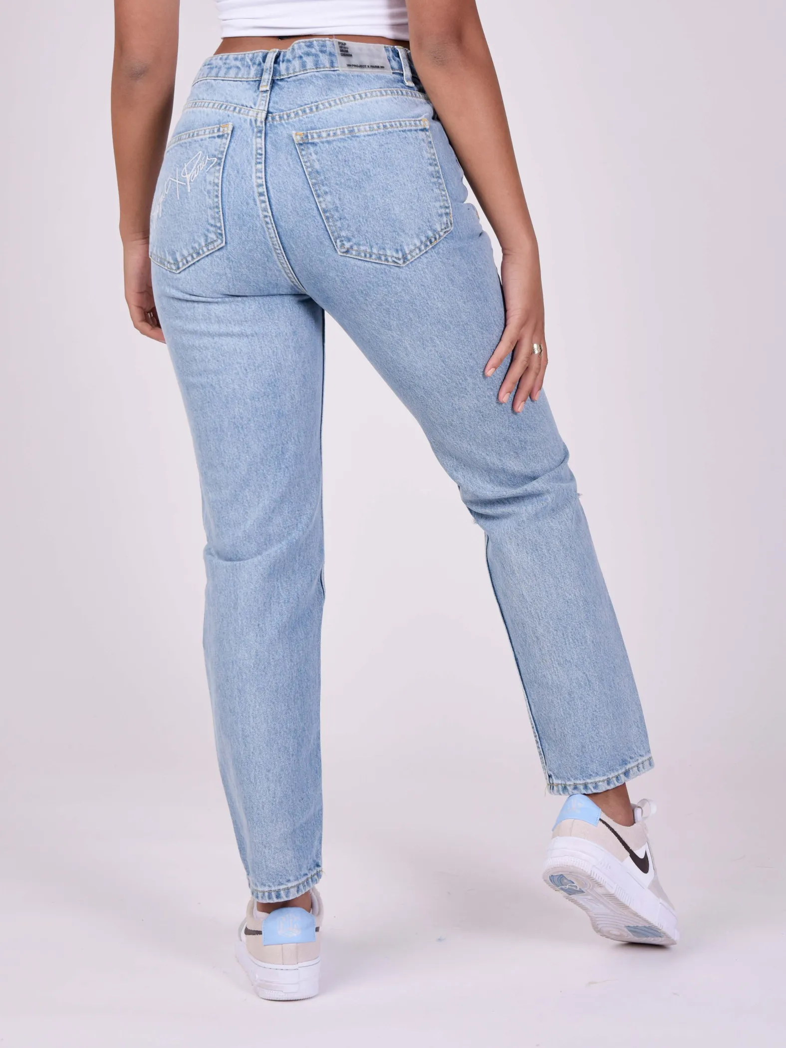 Jeans de cintura alta rasgados