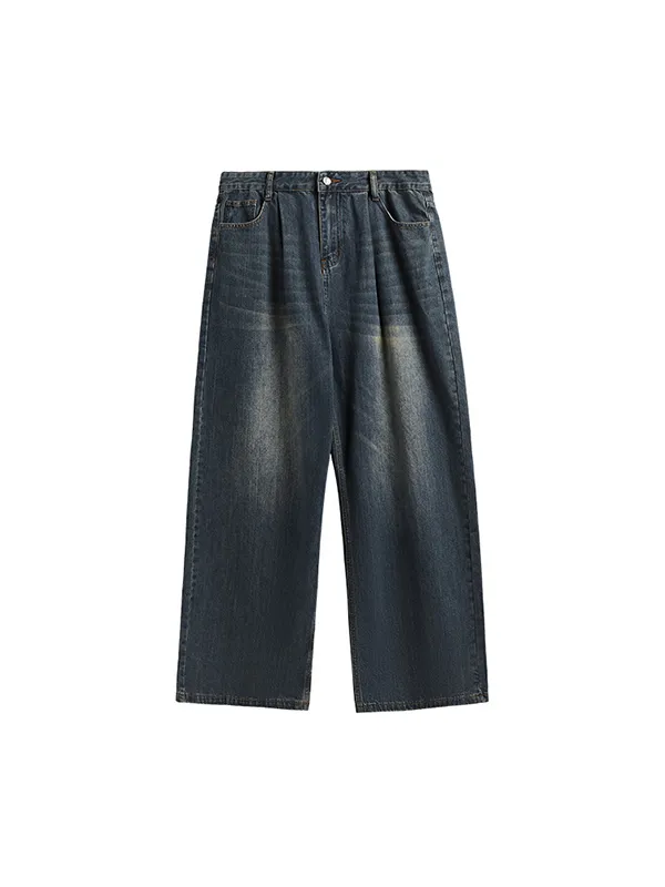 Jeans holgados de pierna ancha lavados con cintura media alta