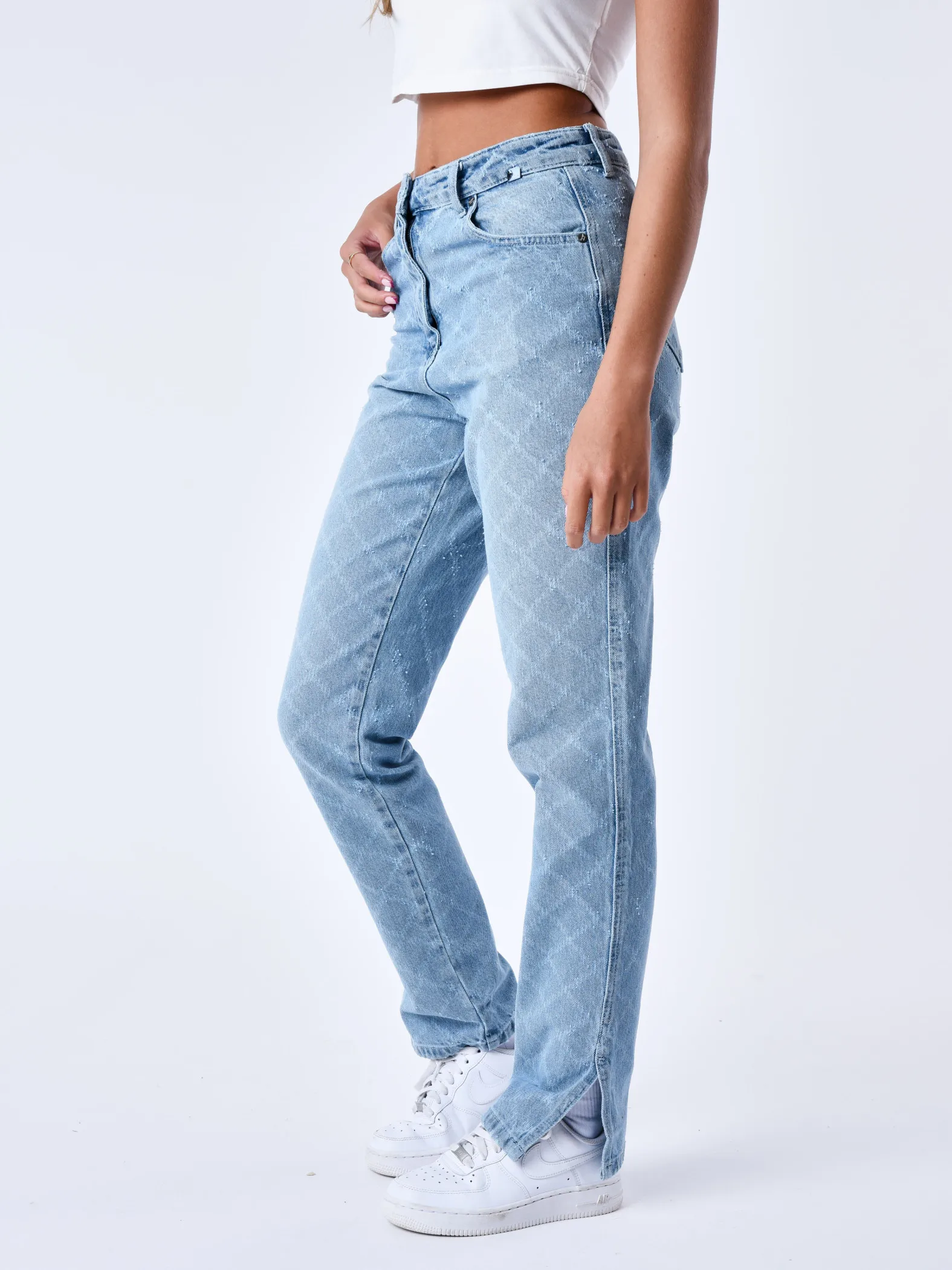 Jeans normales con cuadrícula