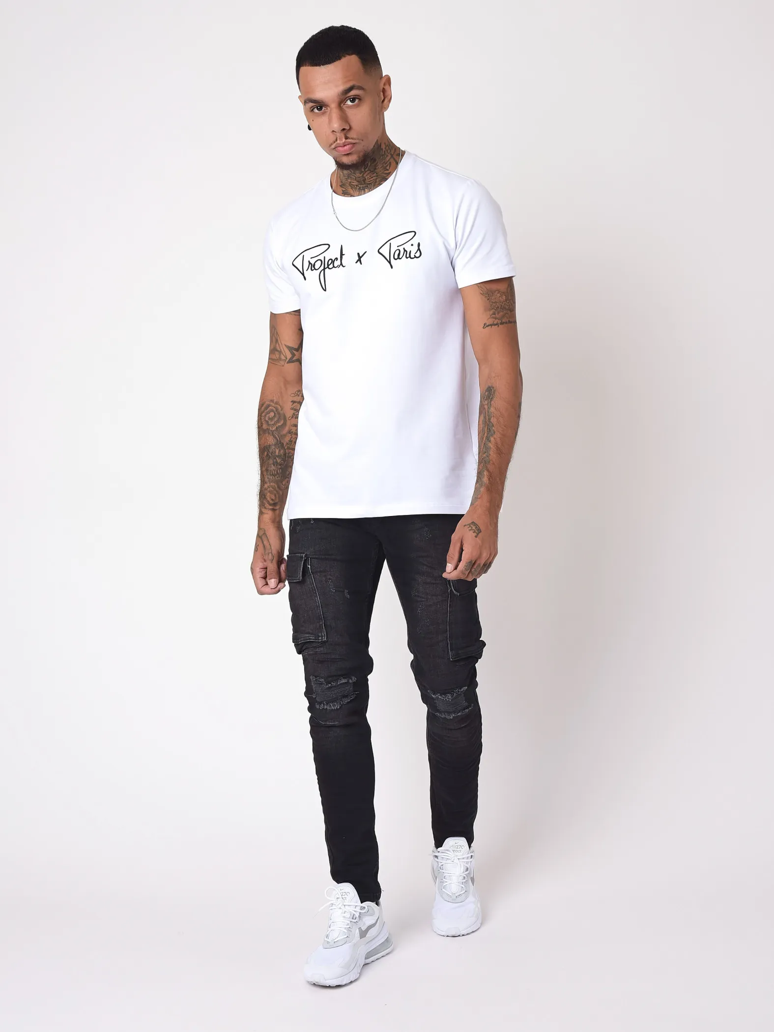 Jeans slim estilo cargo