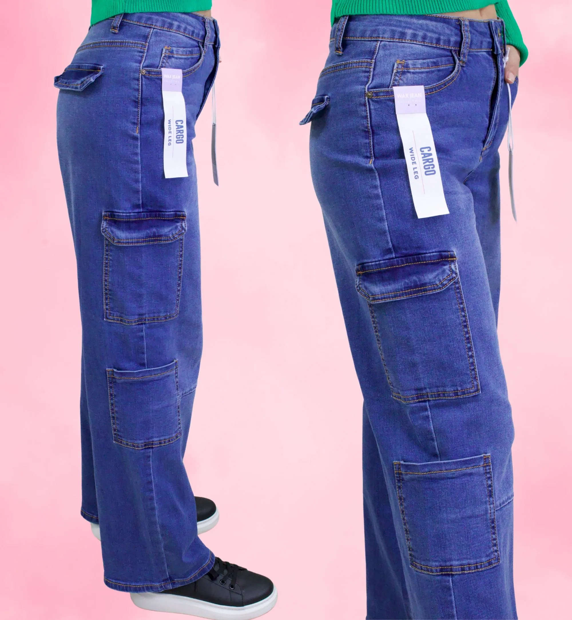 JEANS TIPO CARGO Y WIDE LEG 90336
