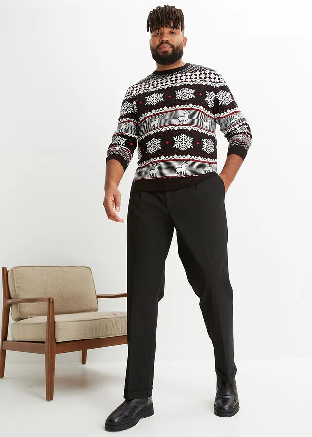 Jersey de estilo noruego Negro con patrón nórdico