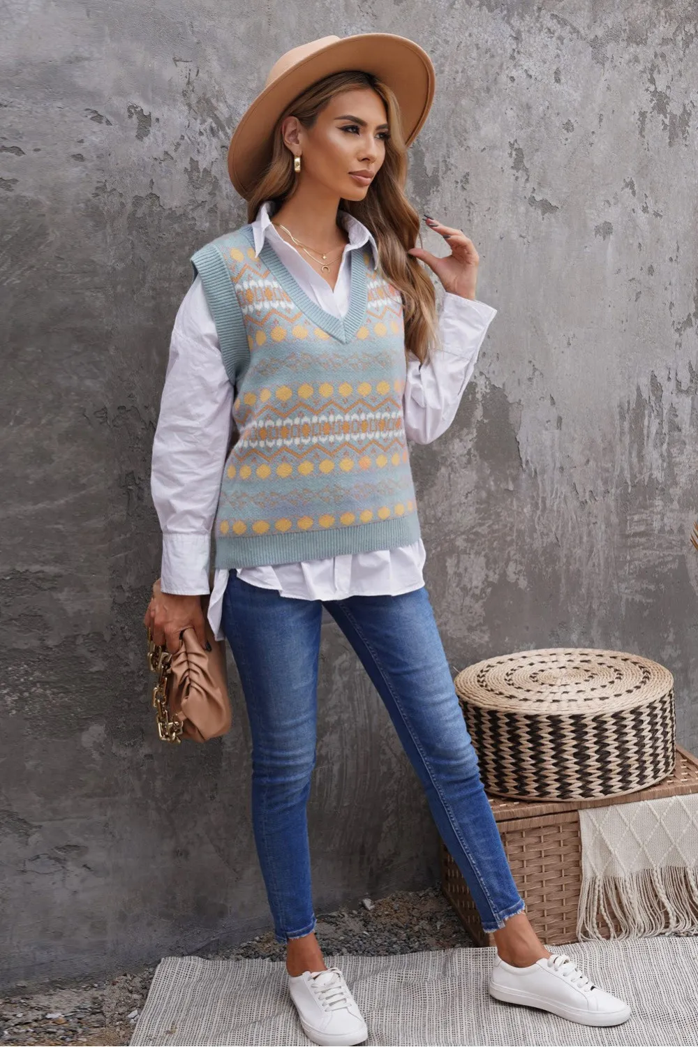 Jersey de mujer sin mangas con estampado tribal