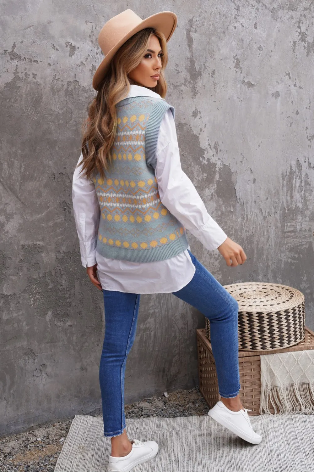 Jersey de mujer sin mangas con estampado tribal