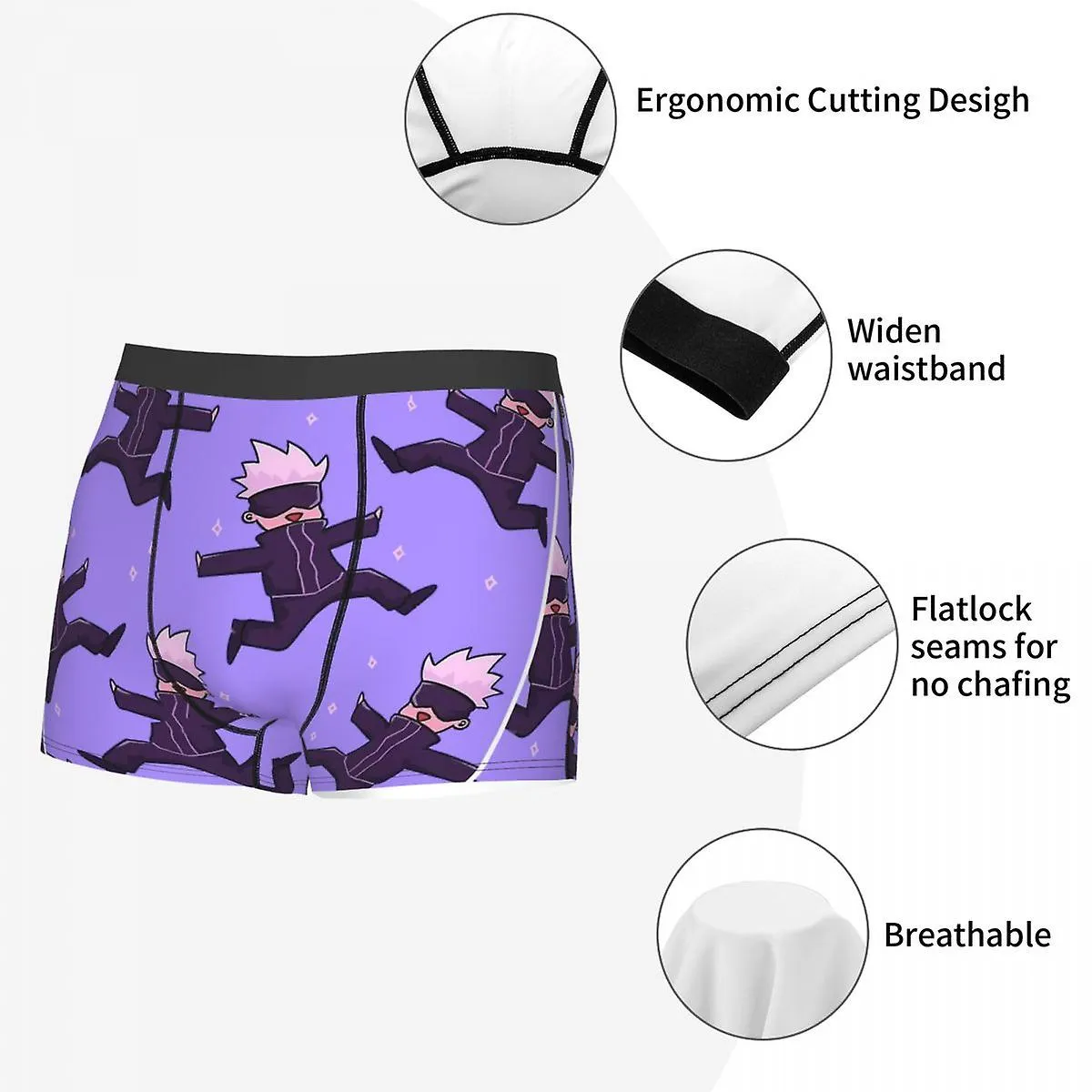 Jujutsu Kaisen Adventure Anime Gojo Lindo Calzoncillos Homme Bragas Hombre Ropa Interior Sexy Shorts Boxer Briefs
