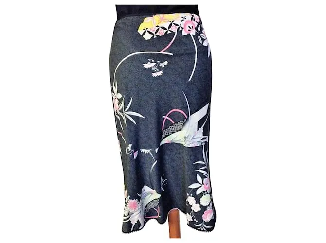 KENZO FALDA ASIMÉTRICA FLORAL FALDA T 38/40 Multicolor 