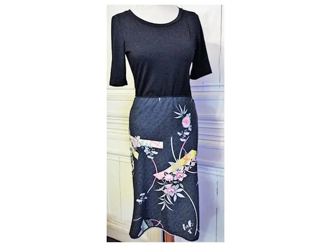 KENZO FALDA ASIMÉTRICA FLORAL FALDA T 38/40 Multicolor 