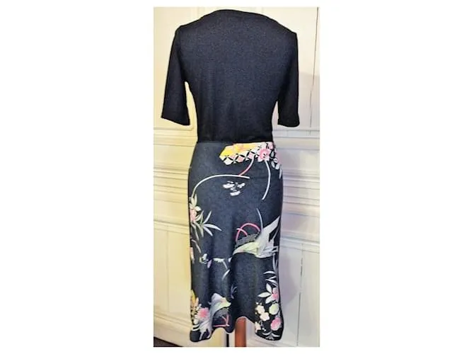 KENZO FALDA ASIMÉTRICA FLORAL FALDA T 38/40 Multicolor 