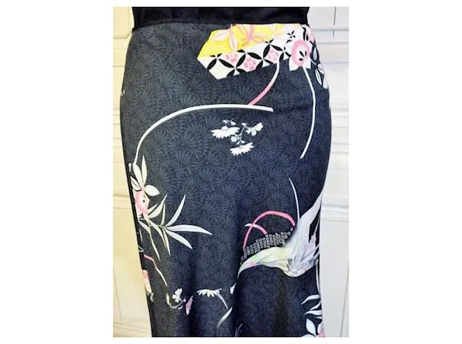 KENZO FALDA ASIMÉTRICA FLORAL FALDA T 38/40 Multicolor 