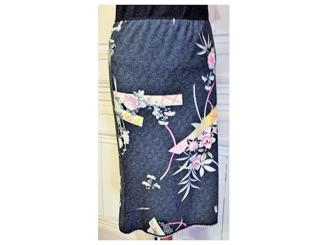 KENZO FALDA ASIMÉTRICA FLORAL FALDA T 38/40 Multicolor 