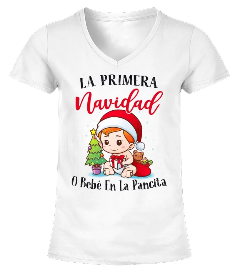 La primera navidad Camiseta cuello pico Mujer