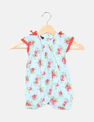 Lanidor Pelele azul celeste estampado floral