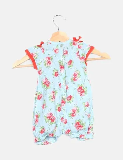 Lanidor Pelele azul celeste estampado floral
