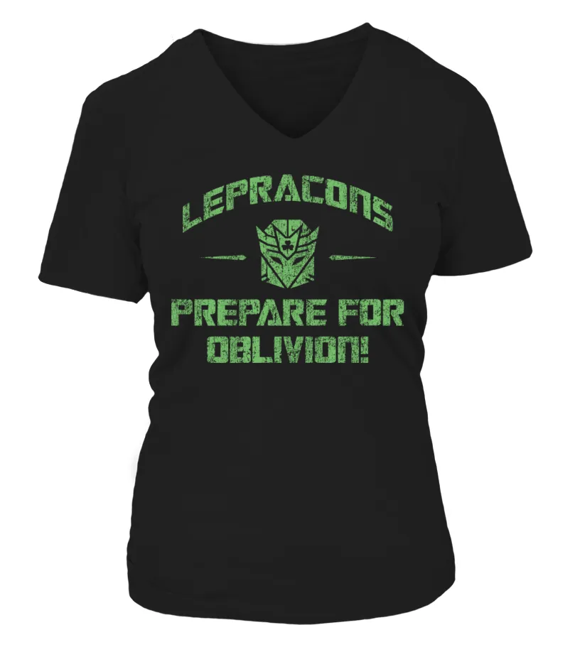 LEPRACONS  PREPARE FOR OBLIVION! CAMISETA CUELLO PICO MUJER