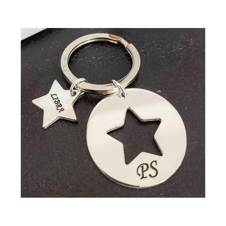 Llavero personalizado estrella en plata de ley